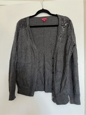 Merona Gray Sequin Shoulder Cardigan